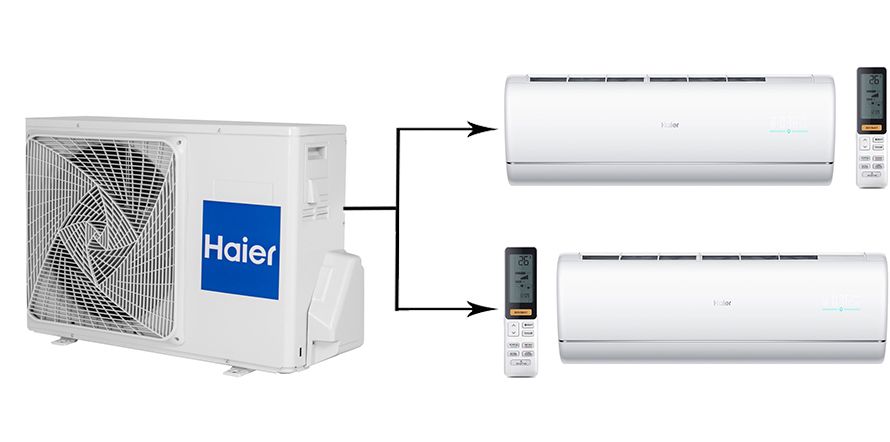 Мульти сплит система на 2 комнаты Haier 2U50S2SM1FA-3/AS25S2SJ1FA-W/AS50S2SJ1FA-W
